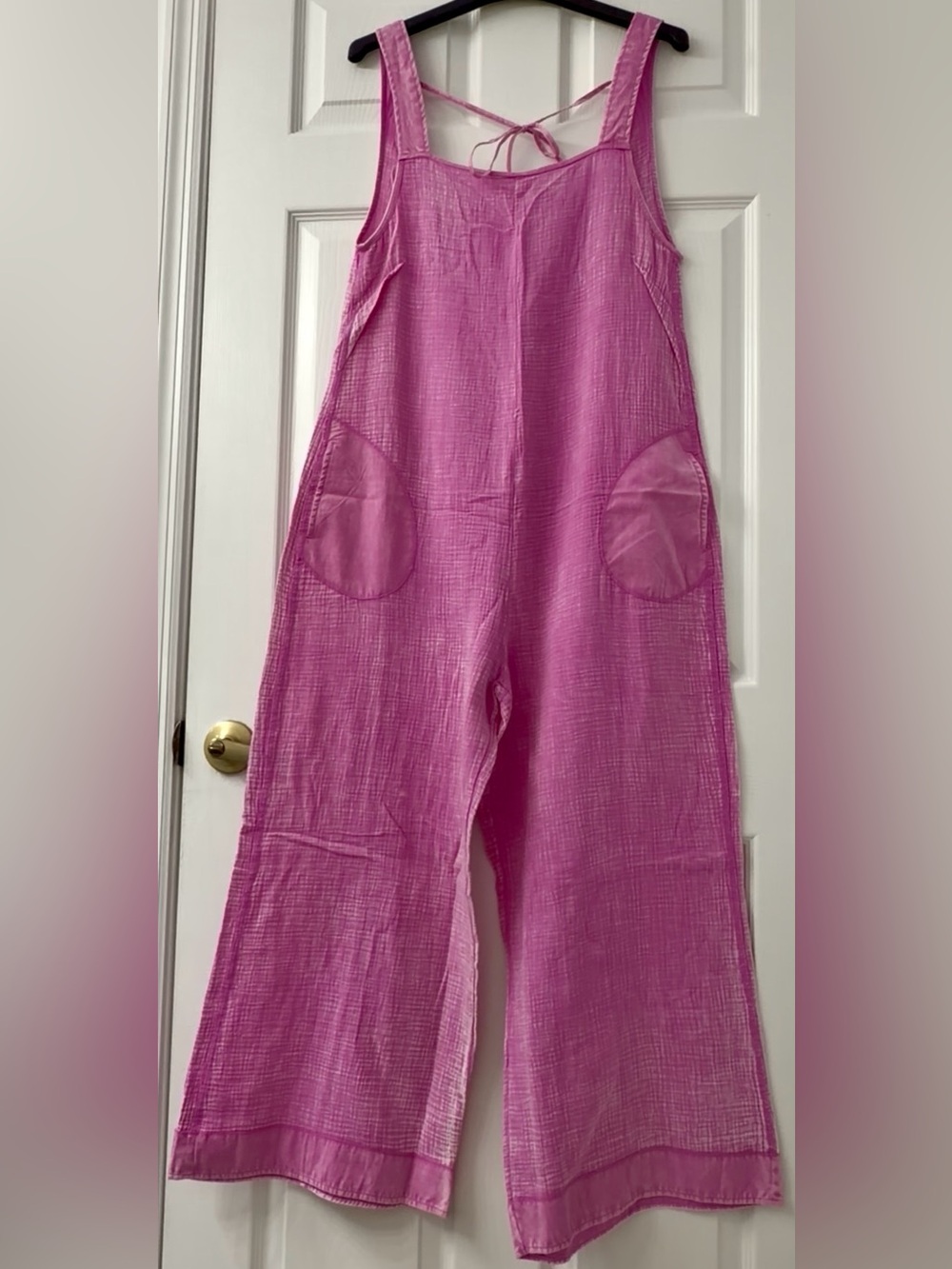 Zenana~ Casual Wide-Leg Waffle Knit Overalls Pink M (Brand New
Without Tag) - Picture 2 of 6
